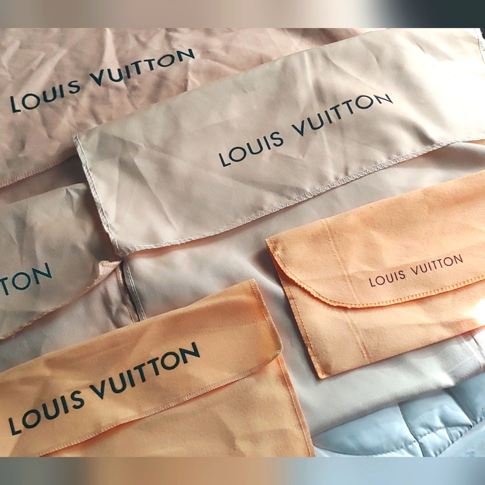 Lot of 5 louis vuitton envelope dust bag covers